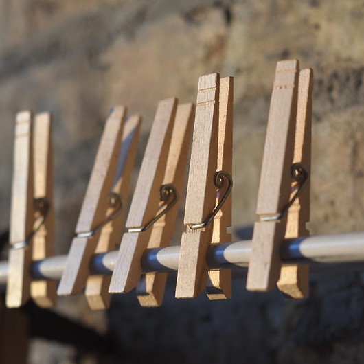 a row of clothespins 