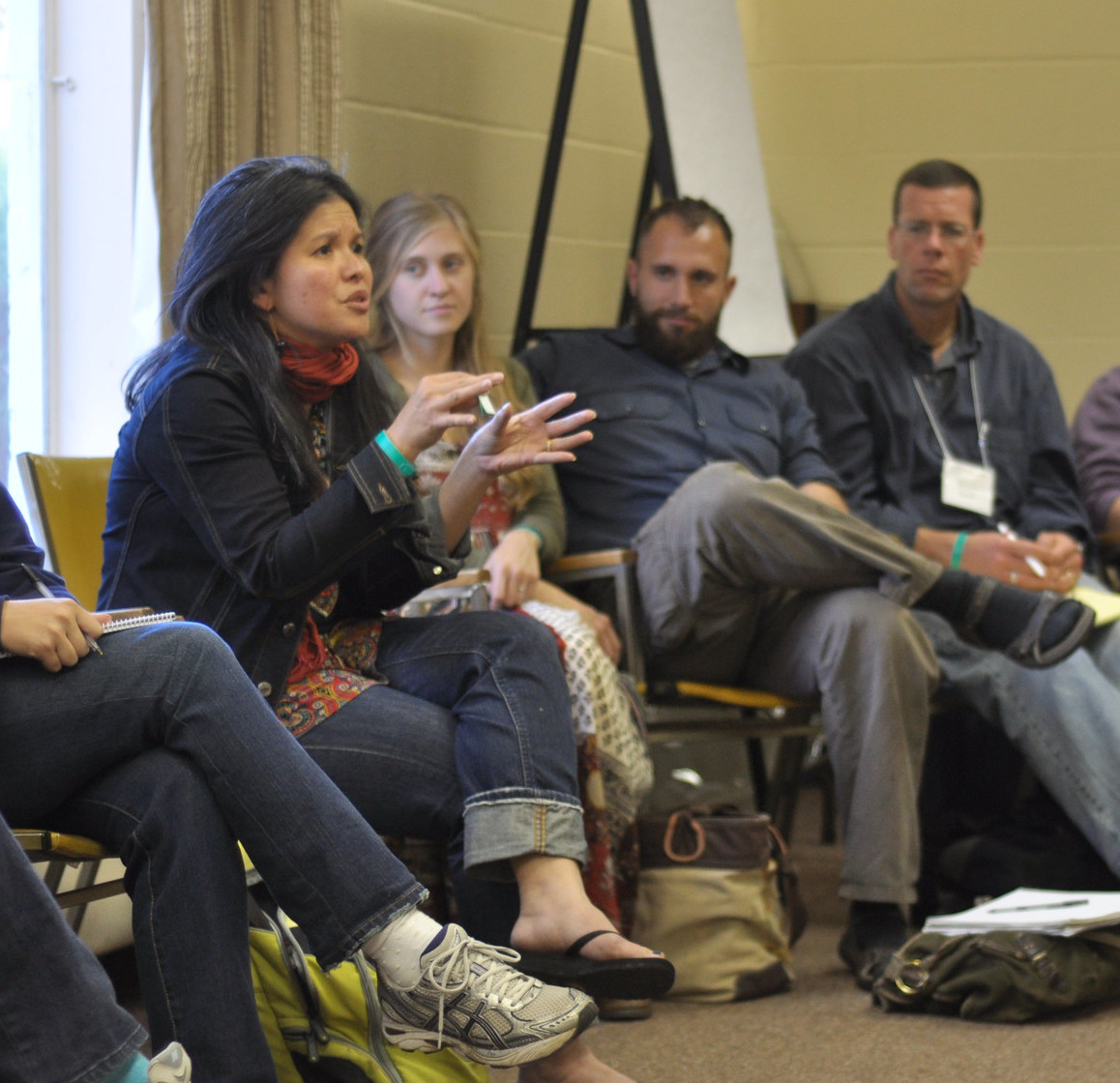 Theresa Tensuan speaking on October 22, 2011 at Center for Library and Social Justice